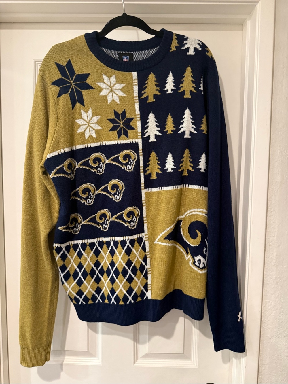 NFL Los Angeles Rams Navy and Gold Ugly Christmas Sweater